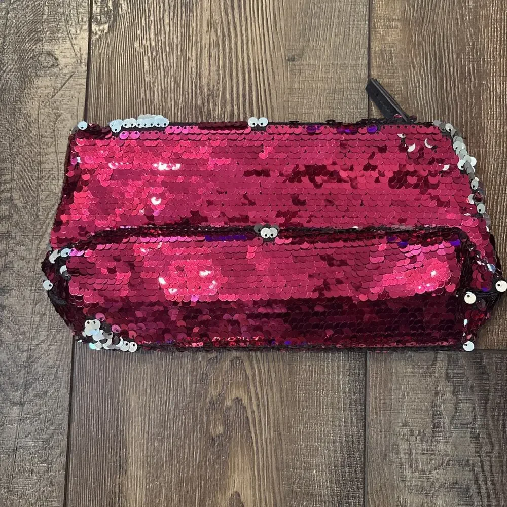 Victoria's Secret Mermaid Flip Sequin Bling Cosmetic Makeup Bag Clutch Wristlet
